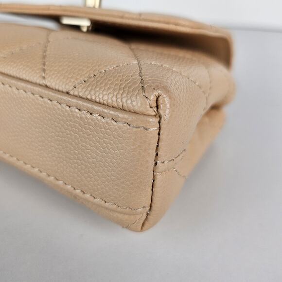 Chanel Nano Coco Top Handle Flap Bag Light Beige Caviar Gold Hardware 24K - Picture 8 of 11